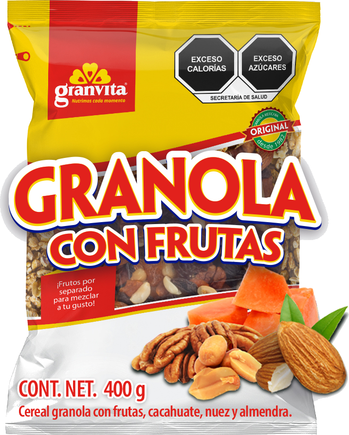 Bolsa de Granola con Frutas Granvita, 400 gramos